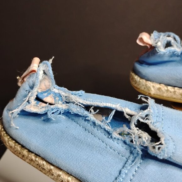 Vionic Beach Laguna Powder Blue Canvas Slip-On Espadrille Shoes Size 9 - Picture 5 of 11